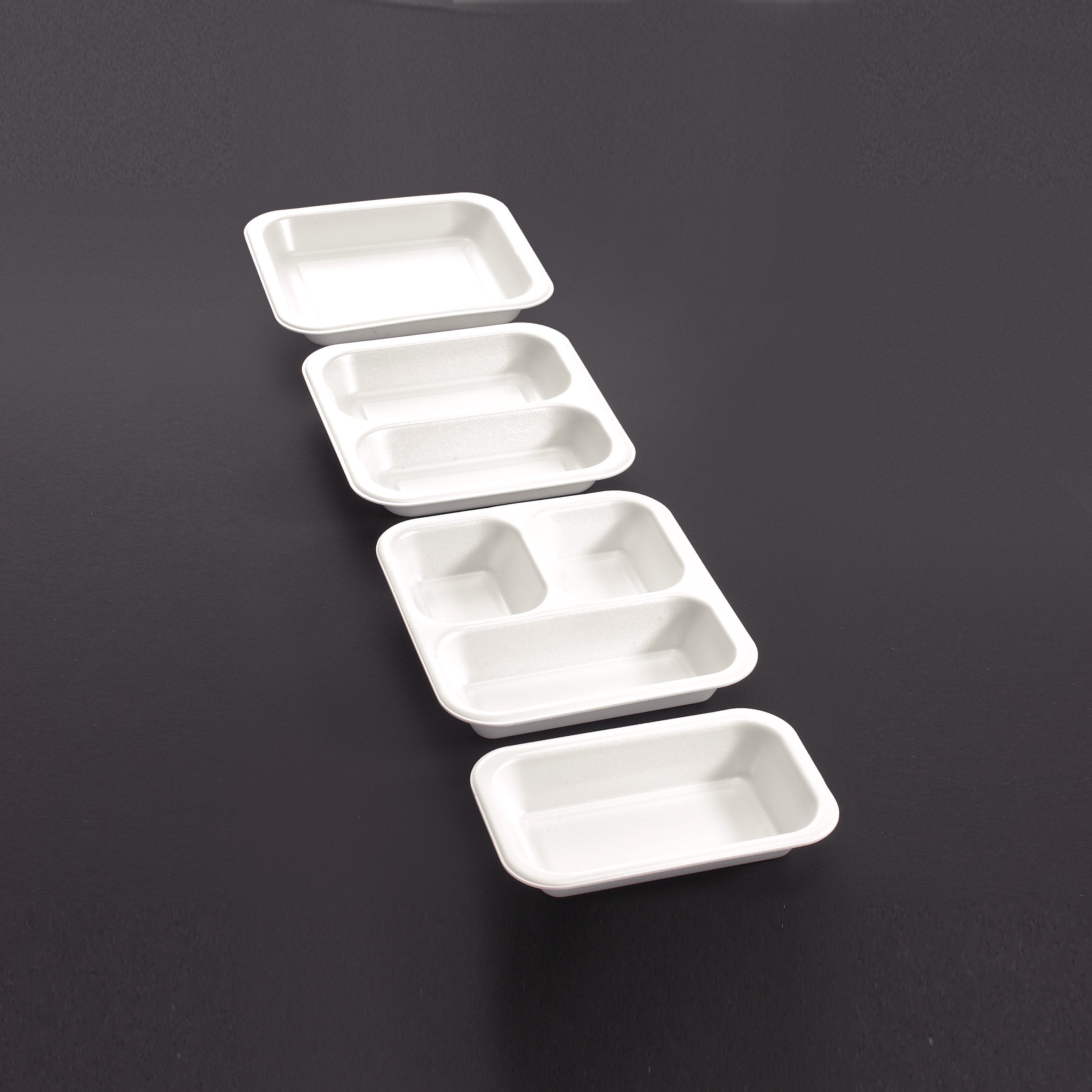 Bagasse Menüschale 601BG Gr. A, 1-fach, 262x247x40 mm, 1400 ml