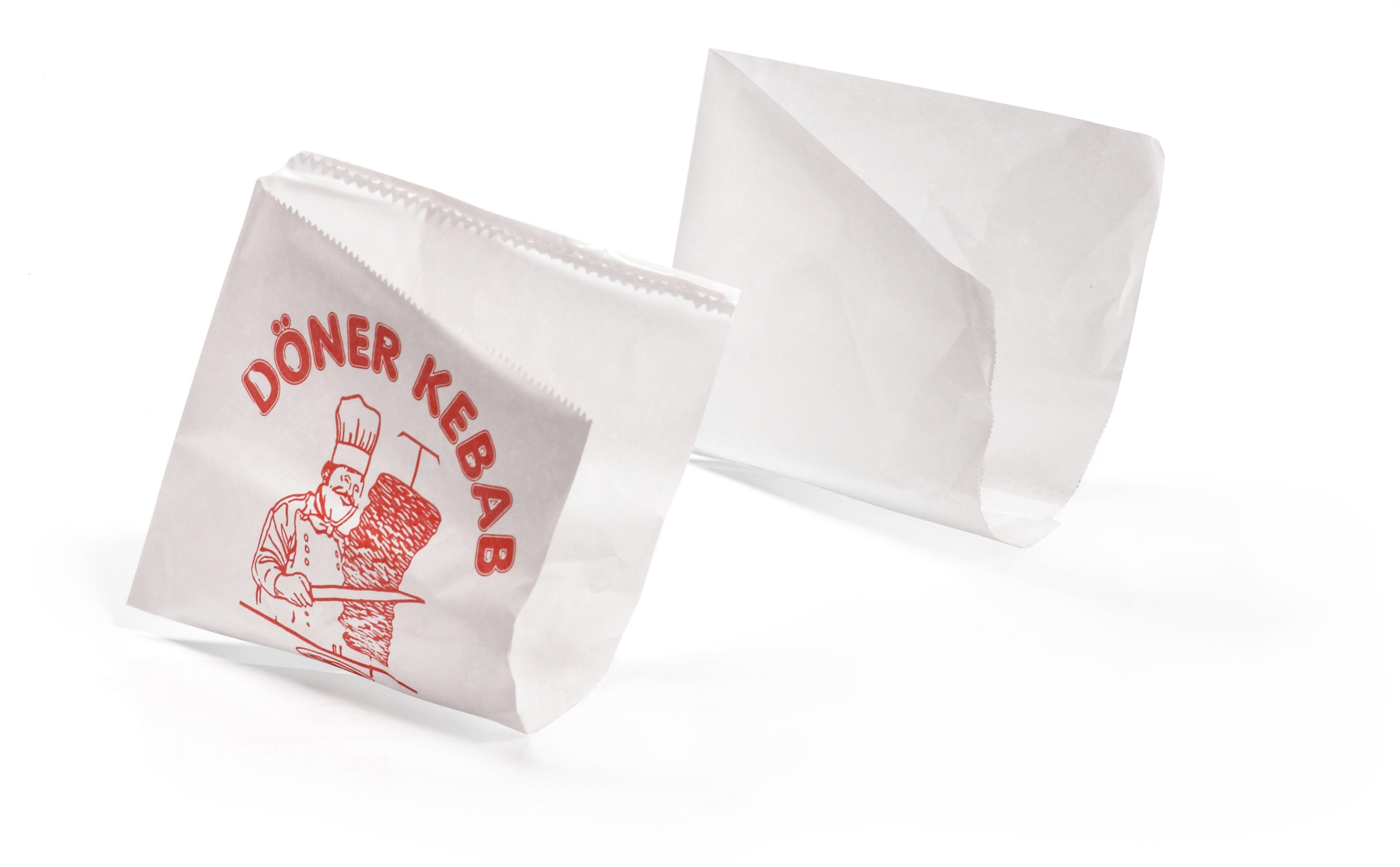 Kebab-Tüten mit Druck 16x16 cm, GN, 35g