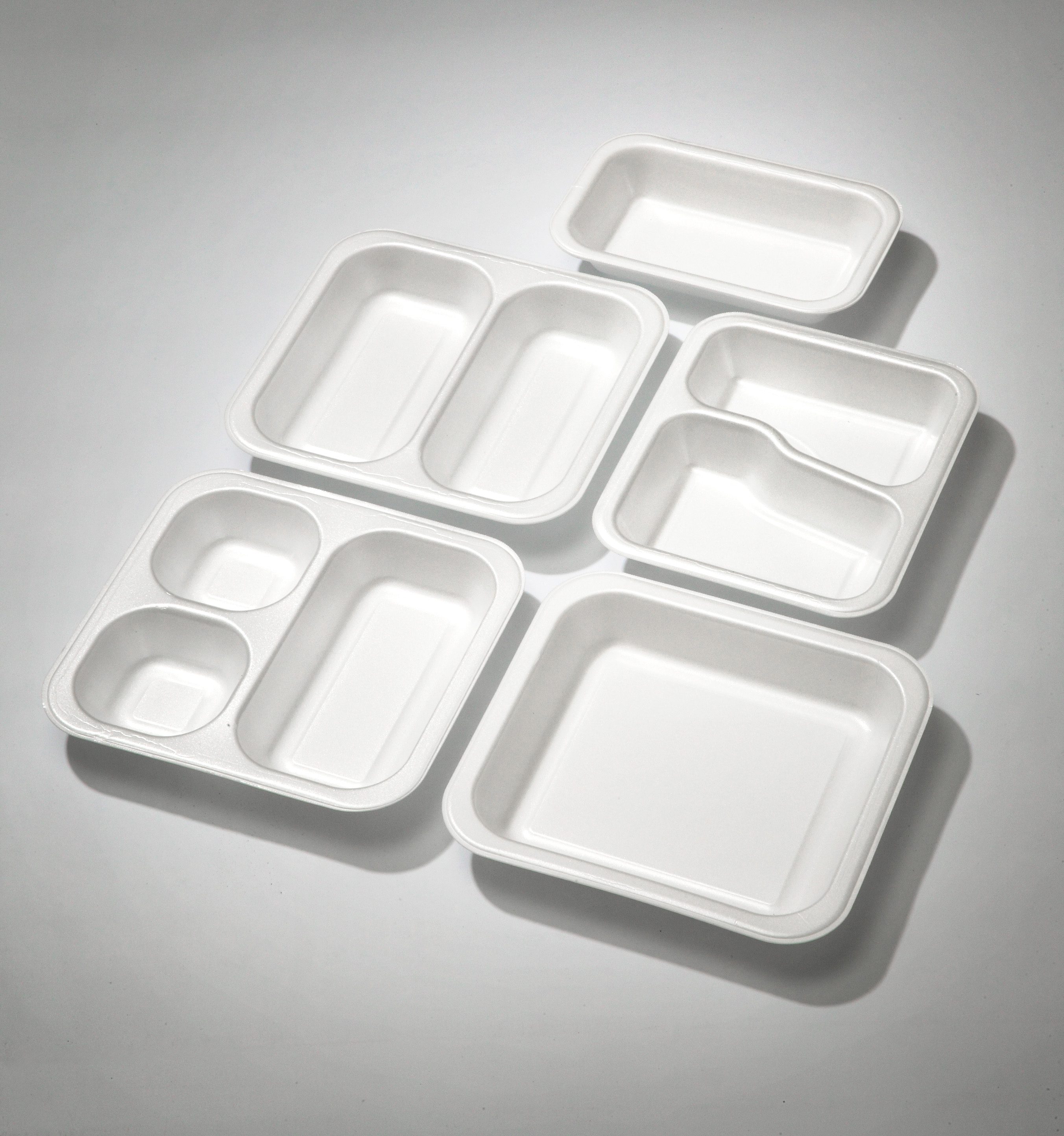 Menüschale 601, 1-fach, 1400 ml, weiß, laminiert, 262x247x40 mm
