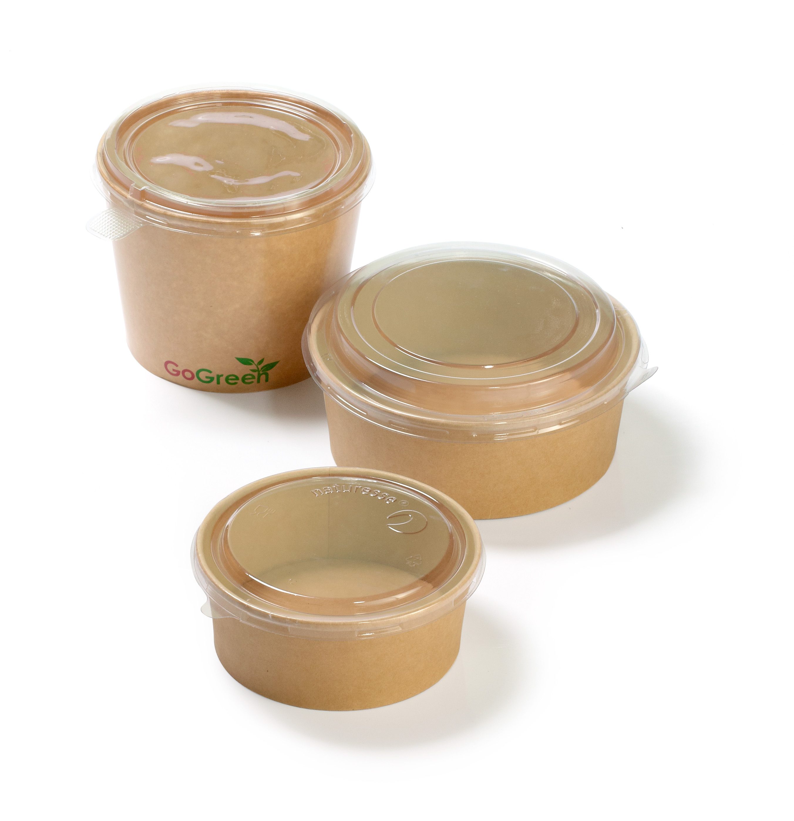 Salatbox 1750 ml + Deckel, Kraft braun, go green