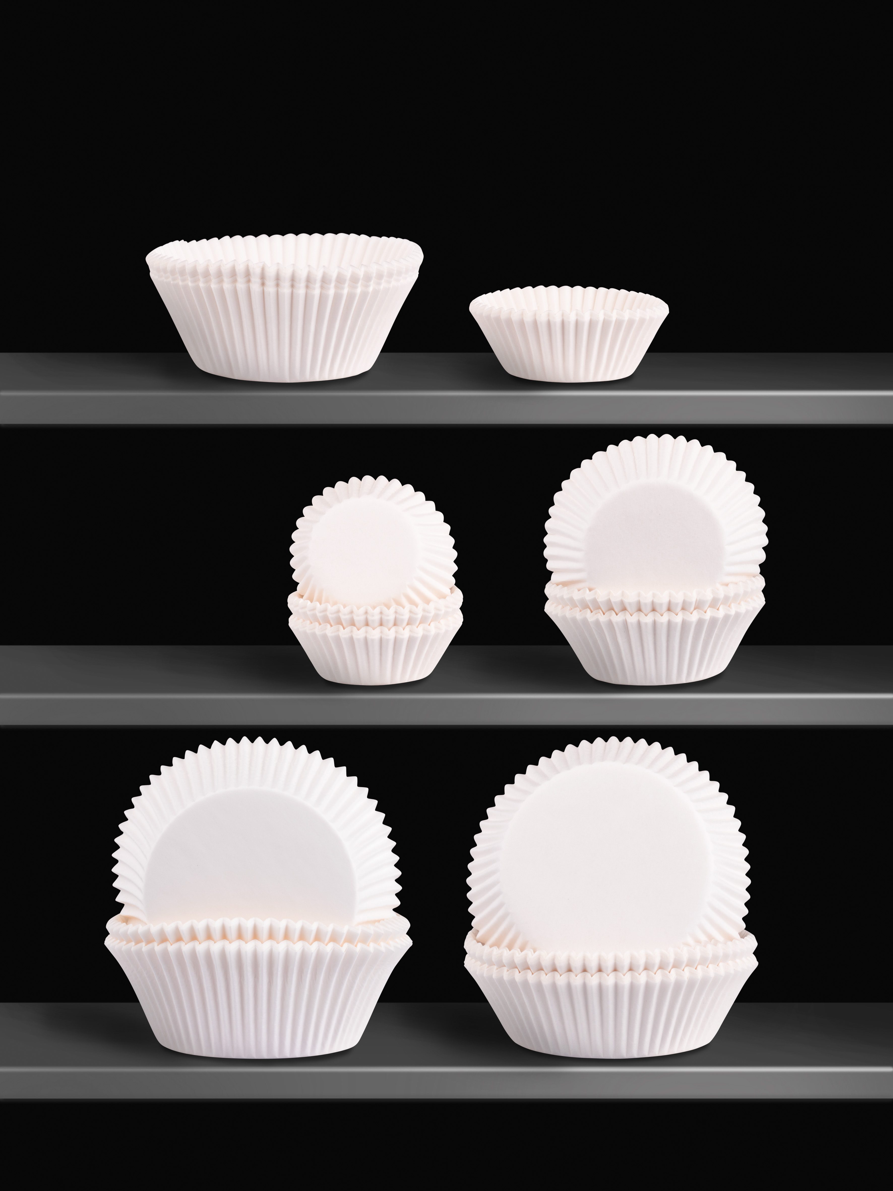 Muffin-Backförmchen 30x20mm weiß, Pergamentersatz fettdicht
