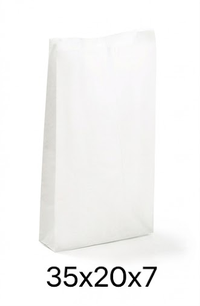 Bäckerbeutel Kraftpapier 433, 35 g, 20+7x35 cm, weiß, o. D.