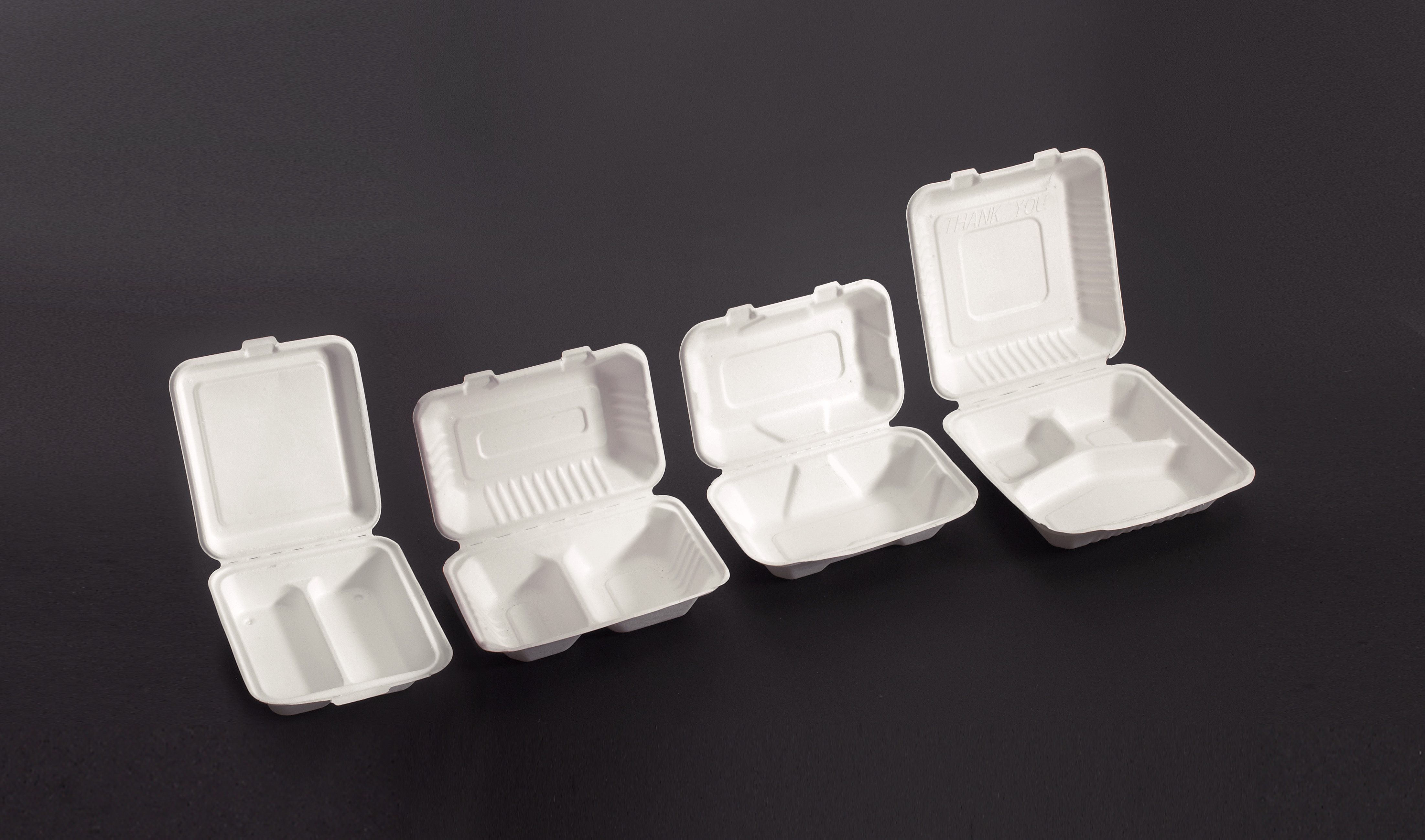 Bagasse Menü Box, 1-fach, 205x205x66 mm (LxBxH)