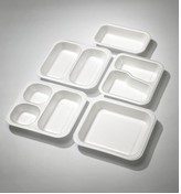 Menüschale 614, 1-fach, 900 ml, weiß laminiert, 234x184x40 mm