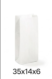 Bäckerbeutel WZ 423, 35 g, 14+6x35 cm, weiß, o. D.