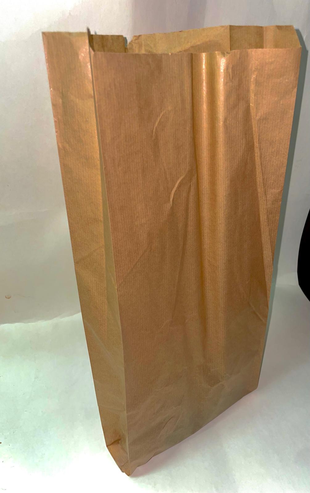 Faltenbeutel 58a braun (2,0 kg), 40 g, Maße: 20+7x32 cm, gefädelt, ohne Druck