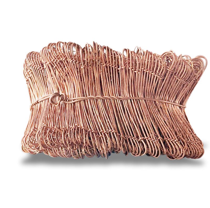 Drahtsackverschlüsse aus rötlichblankem Draht, 10 cm, 1 mm stark