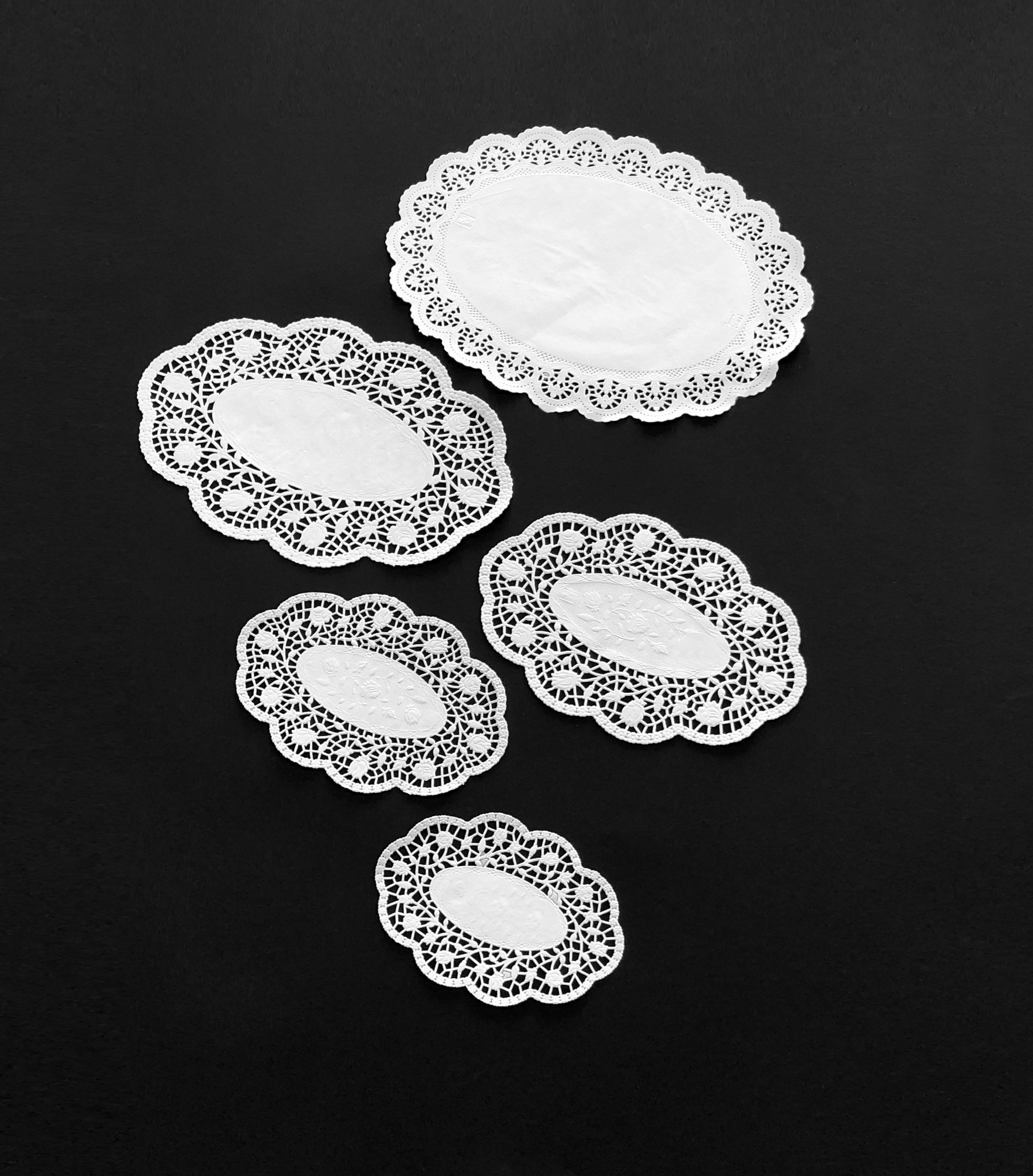 Tortenspitze R 18x13cm weiß oval