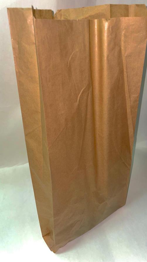 Faltenbeutel 435, braun, 20+7x47 cm, gefädelt, o.D.