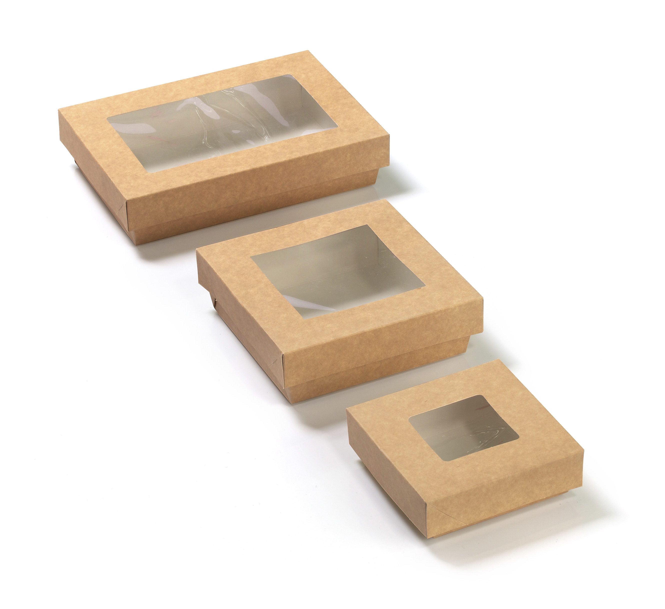 Snack & Salatboxen 100x100x50 mm, 400 ml, klein, sep. Deckel mit Sichtfenster